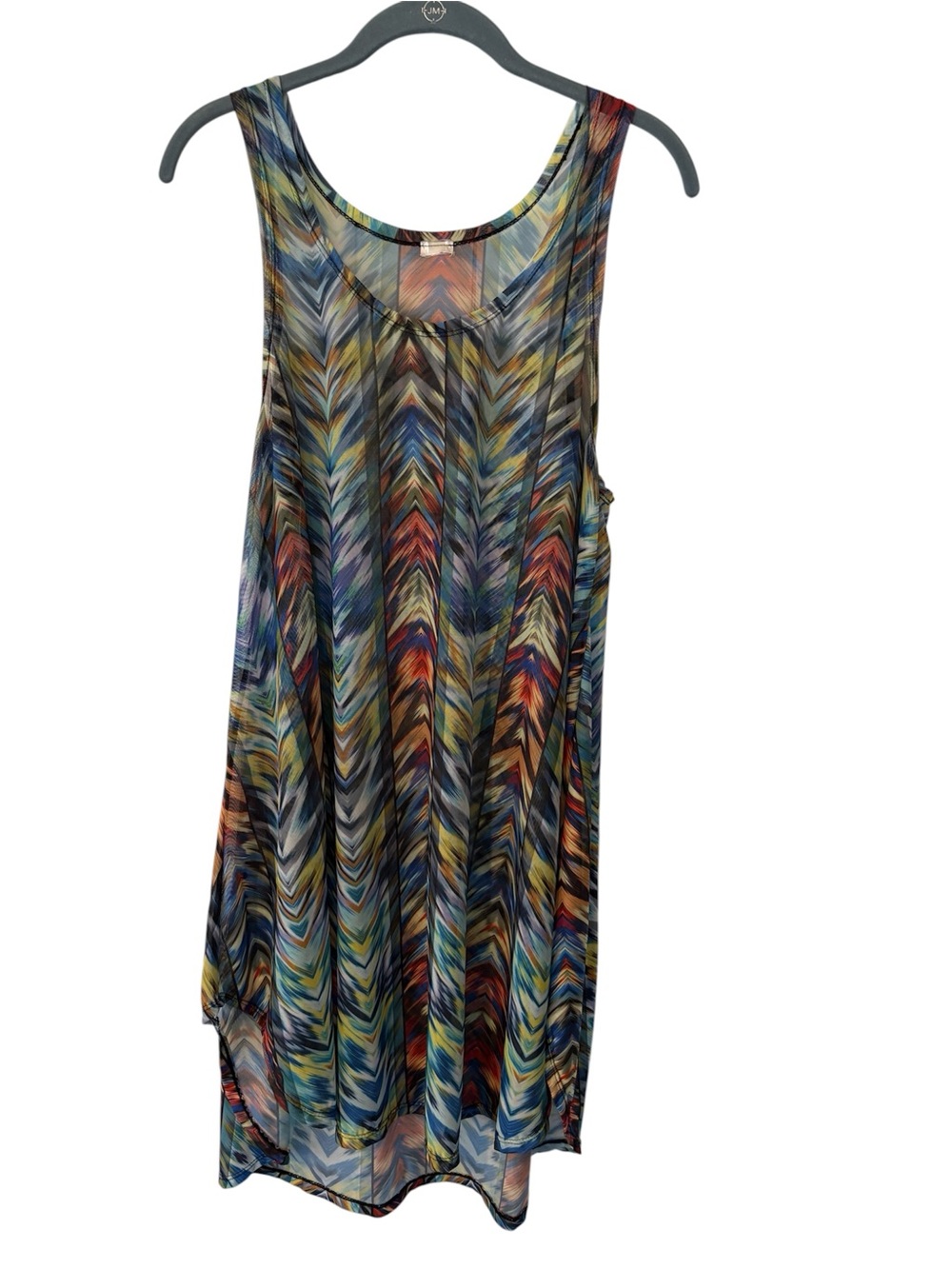 Multicolor Chevron-Print Sleeveless Women's Swim Coverup